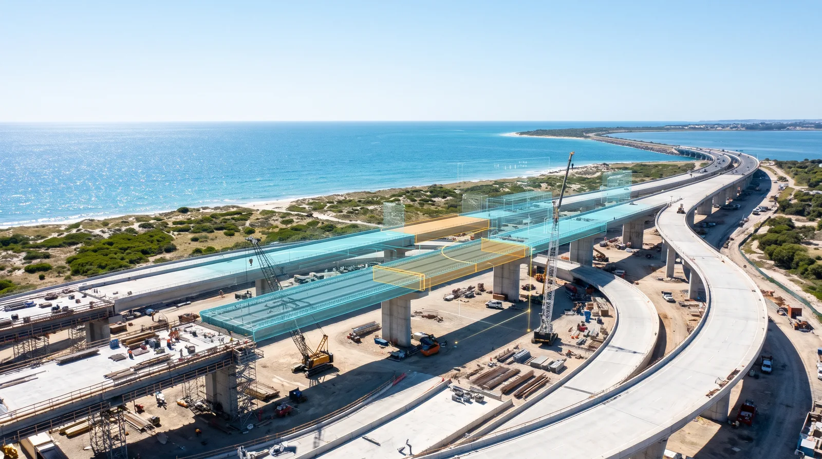 Daylight conceptual bridge and road visualization with a BIM overlay